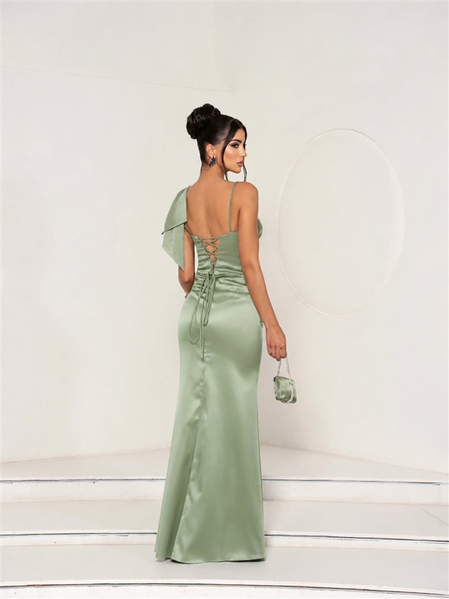 Vestido verde-menta sereia com corset