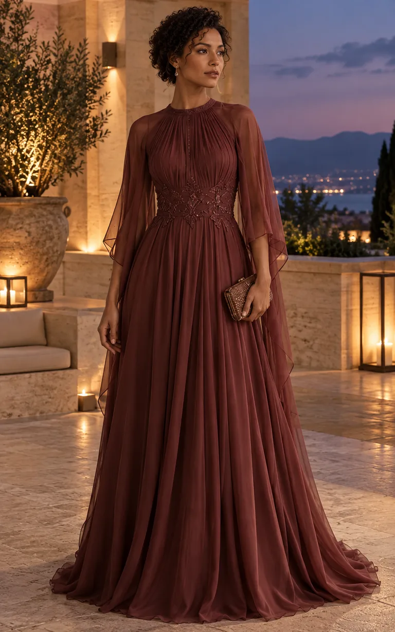 Vestido para madrinha em um ensaio editorial